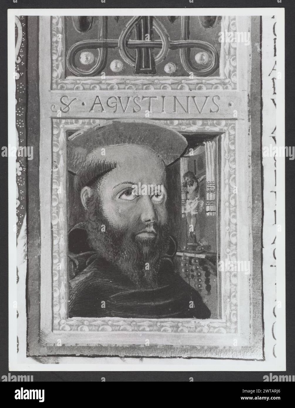 Emilia-Romagna Forli Cesena Biblioteca Comunale56. Hutzel, Max. 1960-1990 .. Mittelalter: Manuskripte: 1) Laurentius Rusius: 'De cura equorum' (15. Jahrhundert) BCM S.XXVI.2 2) Paolo Veneto: 'Geschichte der Ursprünge der Welt durch Heinrich VII.' (14. Jahrhundert) BCM S.XI.5 3) S. Isidorus: Etymologien (Ende des 8. bis Anfang des 9. Jahrhunderts) BCM S.XXI.5 4) Evangeliumsbuch (Evangeliario), Griechisch (10. Jahrhundert) BCM D.XXVII.4 5) Pentateuch, Propheten und Hagiographien, Hebräisch (1348) BCM S.XXIX.1 6) Somnium Scipionis, Sonstiges. (14.-15. Jahrhundert) BCM S.XII.6 7) Boethius: "De Consolatione Philosophie" (14. Jahrhundert) v. Chr Stockfoto