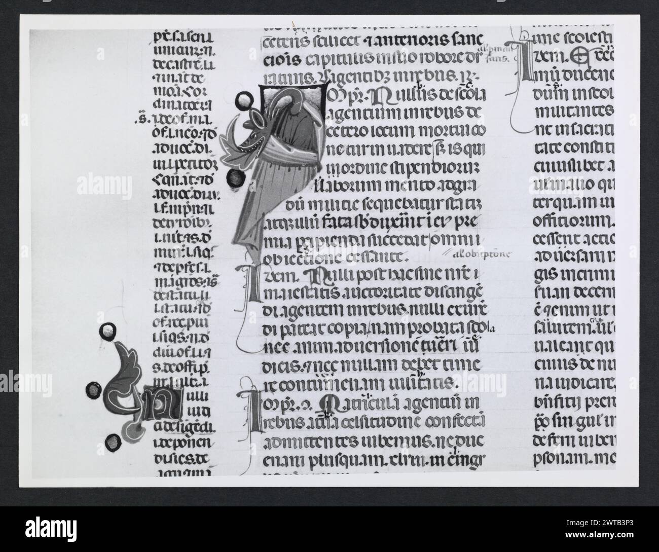 Emilia-Romagna Forli Cesena Biblioteca Comunale19. Hutzel, Max. 1960-1990 .. Mittelalter: Manuskripte: 1) Laurentius Rusius: 'De cura equorum' (15. Jahrhundert) BCM S.XXVI.2 2) Paolo Veneto: 'Geschichte der Ursprünge der Welt durch Heinrich VII.' (14. Jahrhundert) BCM S.XI.5 3) S. Isidorus: Etymologien (Ende des 8. bis Anfang des 9. Jahrhunderts) BCM S.XXI.5 4) Evangeliumsbuch (Evangeliario), Griechisch (10. Jahrhundert) BCM D.XXVII.4 5) Pentateuch, Propheten und Hagiographien, Hebräisch (1348) BCM S.XXIX.1 6) Somnium Scipionis, Sonstiges. (14.-15. Jahrhundert) BCM S.XII.6 7) Boethius: "De Consolatione Philosophie" (14. Jahrhundert) v. Chr Stockfoto
