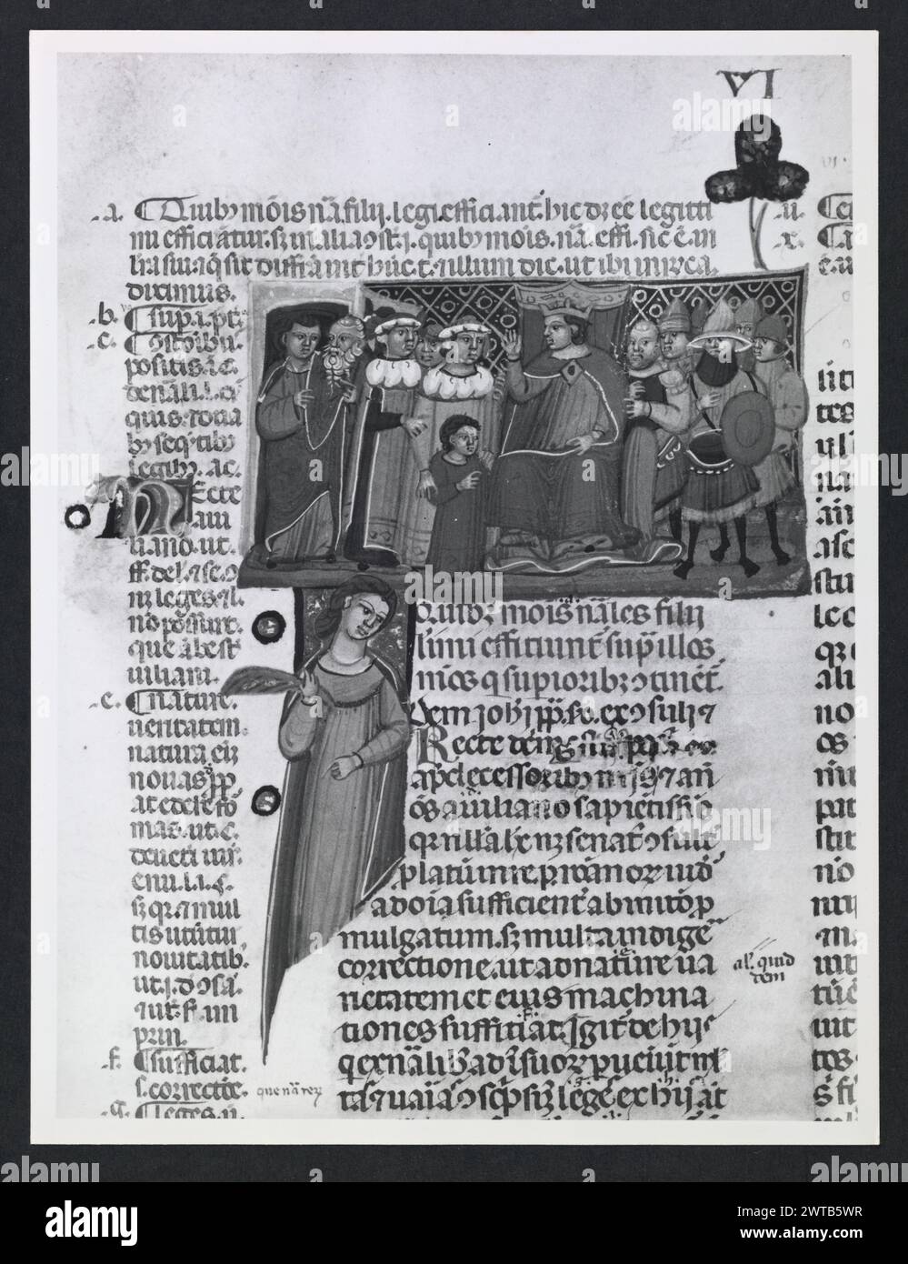 Emilia-Romagna Forli Cesena Biblioteca Comunale54. Hutzel, Max. 1960-1990 .. Mittelalter: Manuskripte: 1) Laurentius Rusius: 'De cura equorum' (15. Jahrhundert) BCM S.XXVI.2 2) Paolo Veneto: 'Geschichte der Ursprünge der Welt durch Heinrich VII.' (14. Jahrhundert) BCM S.XI.5 3) S. Isidorus: Etymologien (Ende des 8. bis Anfang des 9. Jahrhunderts) BCM S.XXI.5 4) Evangeliumsbuch (Evangeliario), Griechisch (10. Jahrhundert) BCM D.XXVII.4 5) Pentateuch, Propheten und Hagiographien, Hebräisch (1348) BCM S.XXIX.1 6) Somnium Scipionis, Sonstiges. (14.-15. Jahrhundert) BCM S.XII.6 7) Boethius: "De Consolatione Philosophie" (14. Jahrhundert) v. Chr Stockfoto