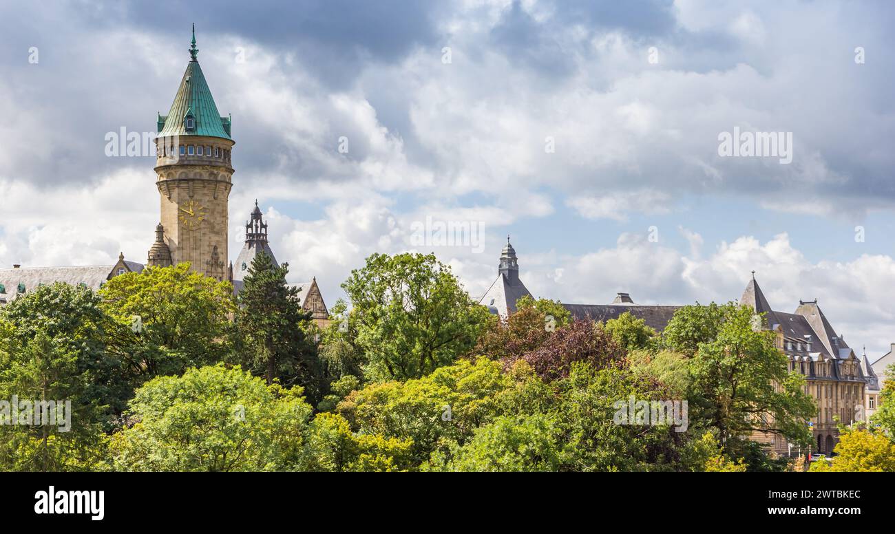 Panoramablick über das Bourbon-Plateau in Luxemburg Stockfoto