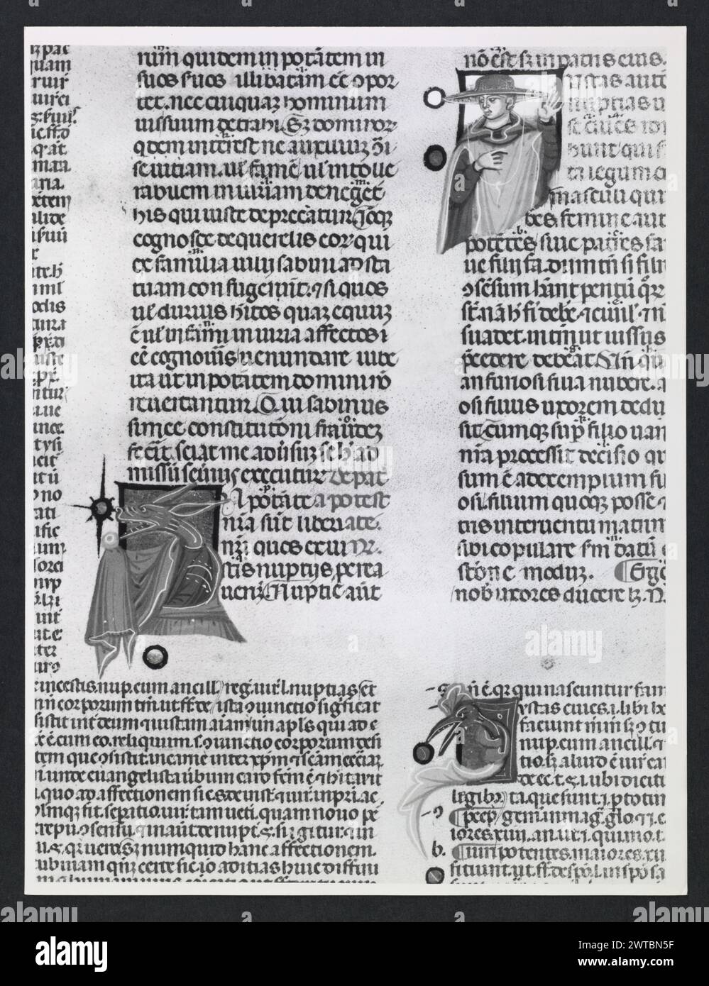 Emilia-Romagna Forli Cesena Biblioteca Comunale25. Hutzel, Max. 1960-1990 .. Mittelalter: Manuskripte: 1) Laurentius Rusius: 'De cura equorum' (15. Jahrhundert) BCM S.XXVI.2 2) Paolo Veneto: 'Geschichte der Ursprünge der Welt durch Heinrich VII.' (14. Jahrhundert) BCM S.XI.5 3) S. Isidorus: Etymologien (Ende des 8. bis Anfang des 9. Jahrhunderts) BCM S.XXI.5 4) Evangeliumsbuch (Evangeliario), Griechisch (10. Jahrhundert) BCM D.XXVII.4 5) Pentateuch, Propheten und Hagiographien, Hebräisch (1348) BCM S.XXIX.1 6) Somnium Scipionis, Sonstiges. (14.-15. Jahrhundert) BCM S.XII.6 7) Boethius: "De Consolatione Philosophie" (14. Jahrhundert) v. Chr Stockfoto