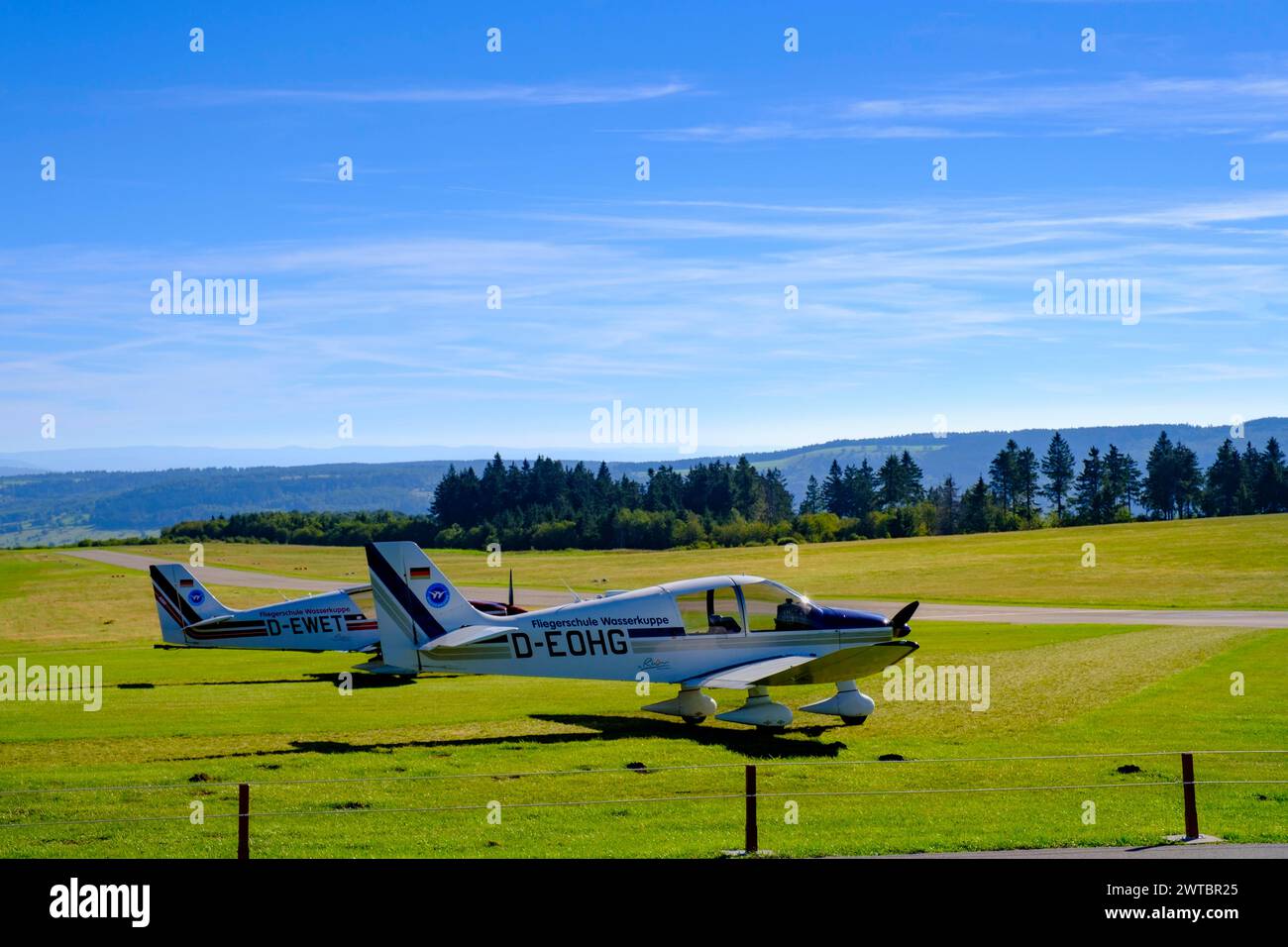 Luftsportzentrum, Flugplatz Wasserkuppe, Rhoen, Bezirk Fulda, Hessen, Deutschland Stockfoto