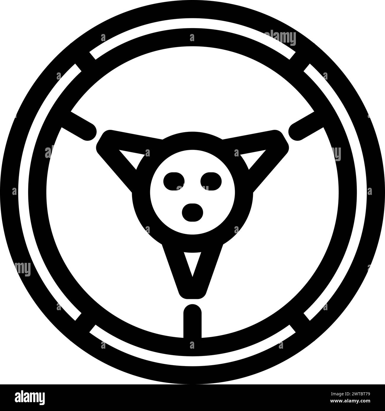 Lenkradsymbol. Fahrsymbol. Straßenschild Stock Vektor