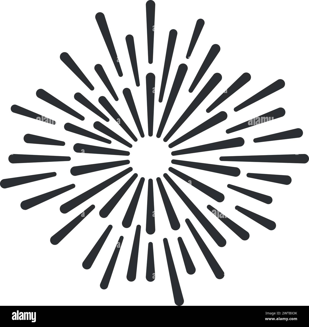 Symbol für ein platzendes Feuerwerk. Schwarzes Event-Symbol Stock Vektor