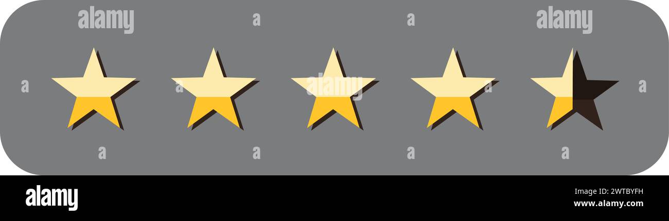 Benutzerfeedback. Bewertung der Golden Stars. UI-Element Stock Vektor