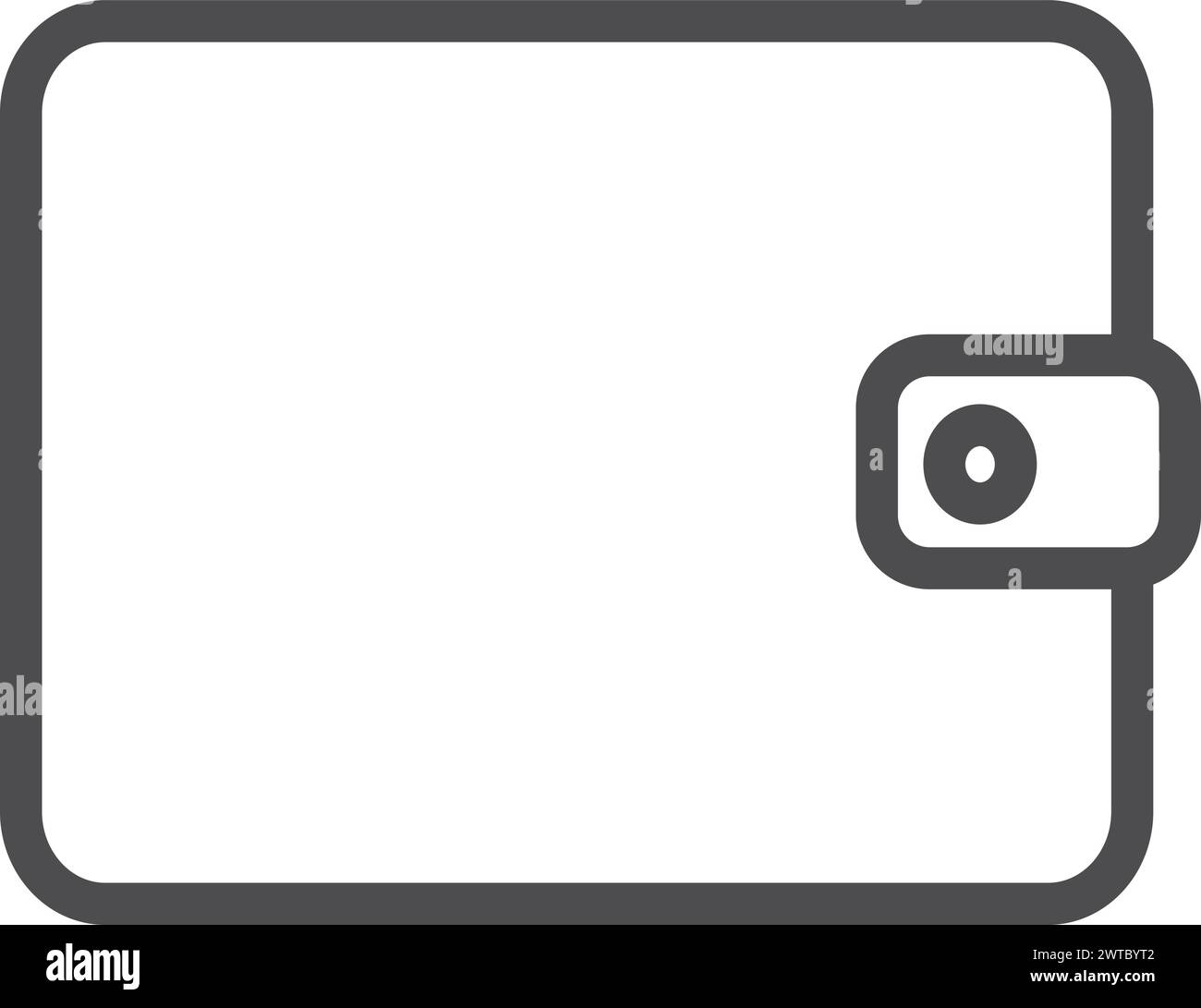 Symbol für Wallet-Zeile. Ledertasche mit Bargeld Stock Vektor