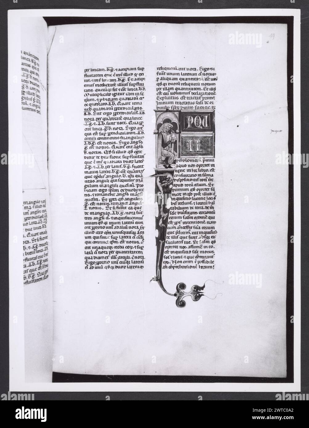 Emilia-Romagna Forli Cesena Biblioteca Comunale81. Hutzel, Max. 1960-1990 .. Mittelalter: Manuskripte: 1) Laurentius Rusius: 'De cura equorum' (15. Jahrhundert) BCM S.XXVI.2 2) Paolo Veneto: 'Geschichte der Ursprünge der Welt durch Heinrich VII.' (14. Jahrhundert) BCM S.XI.5 3) S. Isidorus: Etymologien (Ende des 8. bis Anfang des 9. Jahrhunderts) BCM S.XXI.5 4) Evangeliumsbuch (Evangeliario), Griechisch (10. Jahrhundert) BCM D.XXVII.4 5) Pentateuch, Propheten und Hagiographien, Hebräisch (1348) BCM S.XXIX.1 6) Somnium Scipionis, Sonstiges. (14.-15. Jahrhundert) BCM S.XII.6 7) Boethius: "De Consolatione Philosophie" (14. Jahrhundert) v. Chr Stockfoto