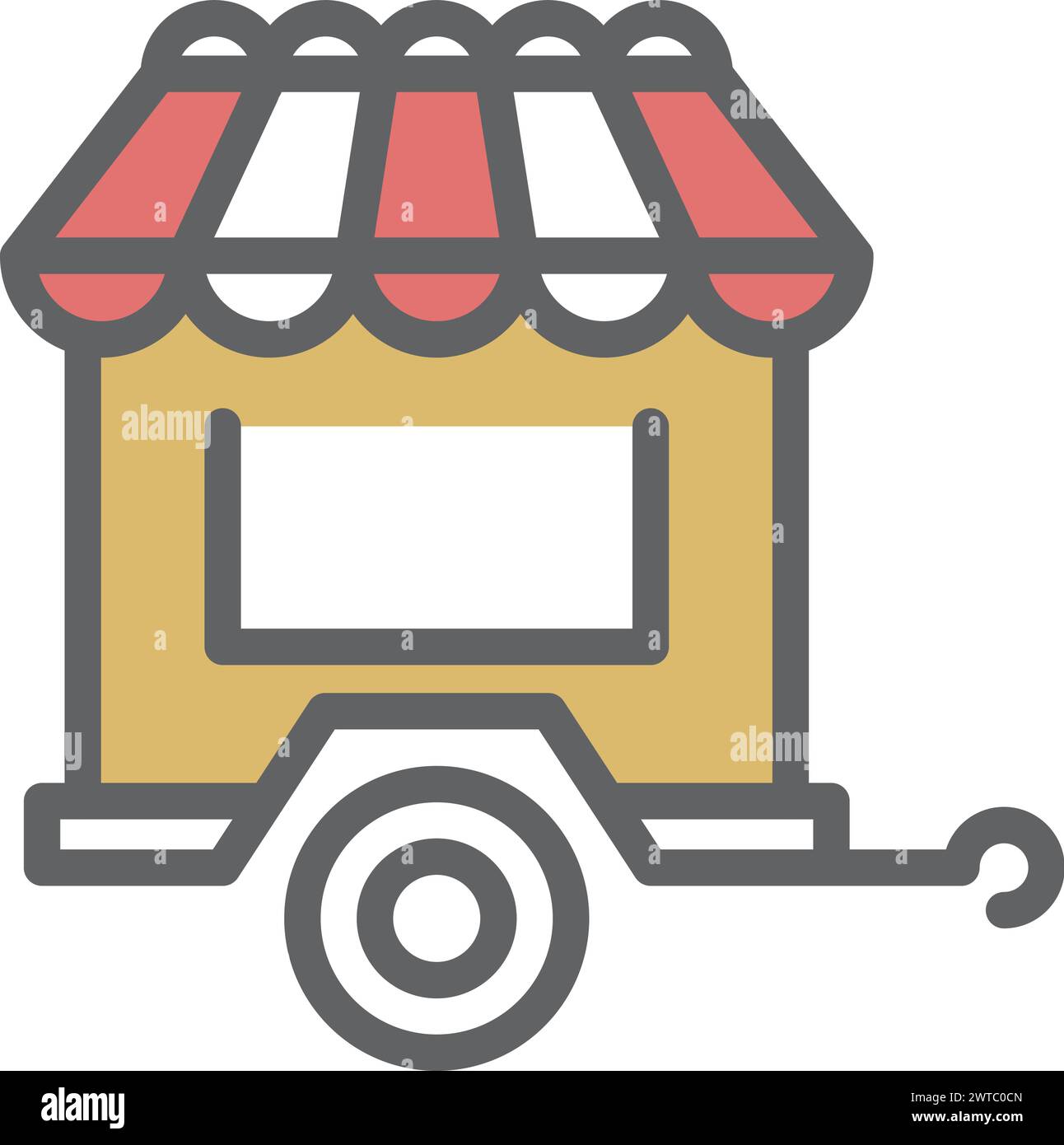 Symbol für den Lebensmittelwagen. Color Street Cafe Service Stock Vektor