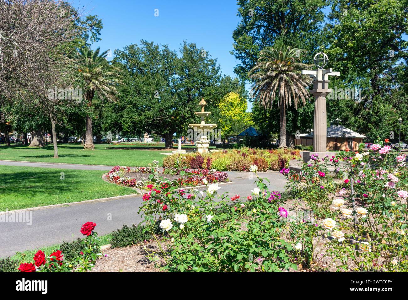 Brunnen im Belmore Park, Auburn Street, City of Goulburn, New South Wales, Australien Stockfoto