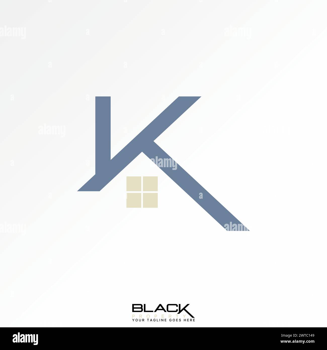 Logo Design Grafik Konzept kreative Premium abstrakte Vektor Stock Letter Initial K Schriftlinie Dach Haus. In Bezug auf Typografie-Monogramm-Branding Stock Vektor