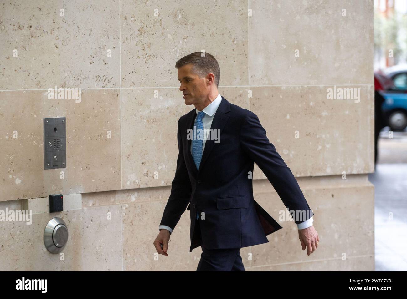 London, Großbritannien. März 2024. Mark Harper ist vor der BBC zu sehen, als er am Sonntag mit Laura Kuenssberg erscheint. Credit: Tayfun Salci / Alamy Live News Stockfoto