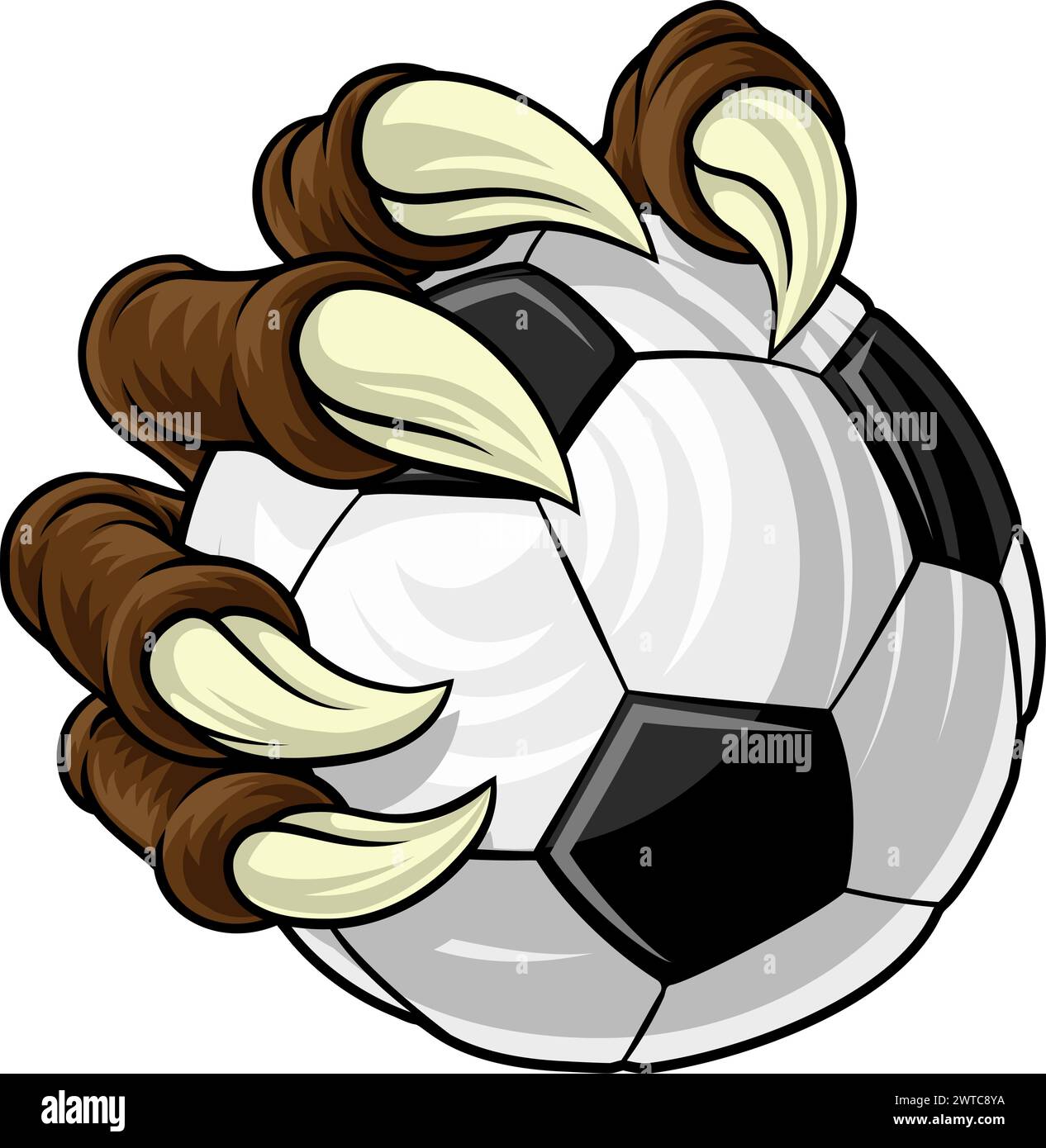 Fußball Fußball Ball Kralle Cartoon Monster Hand Stock Vektor