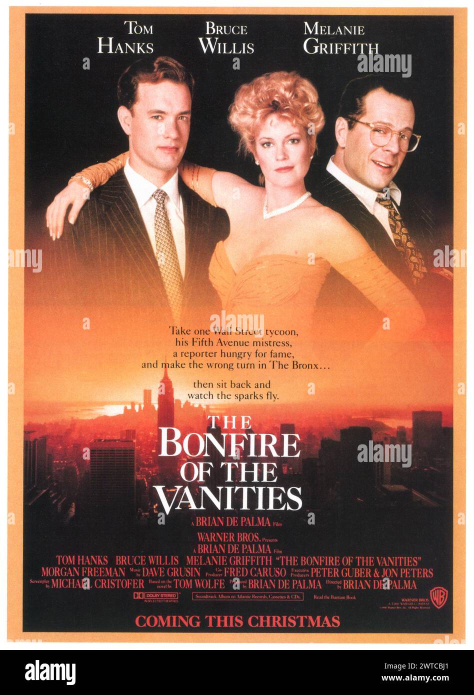 1990 The Bonfire of the Vanitties Film Thatre Release Poster Ad, Regie: Brian de Palma Stockfoto