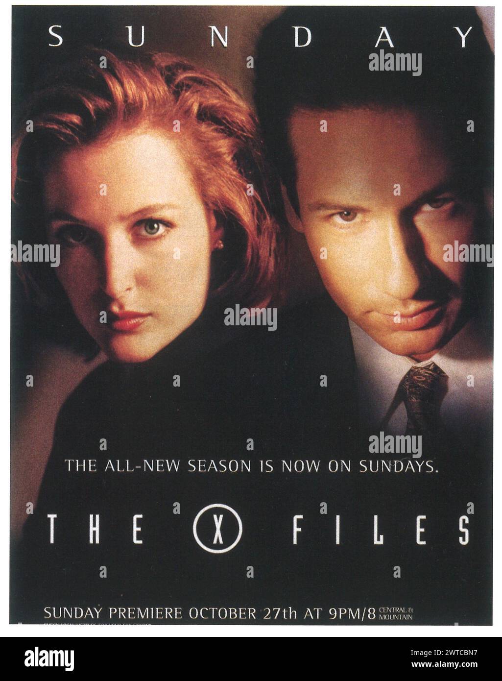 1996 die X Files TV-Werbespot mit David Duchovny, Gillian Anderson Stockfoto