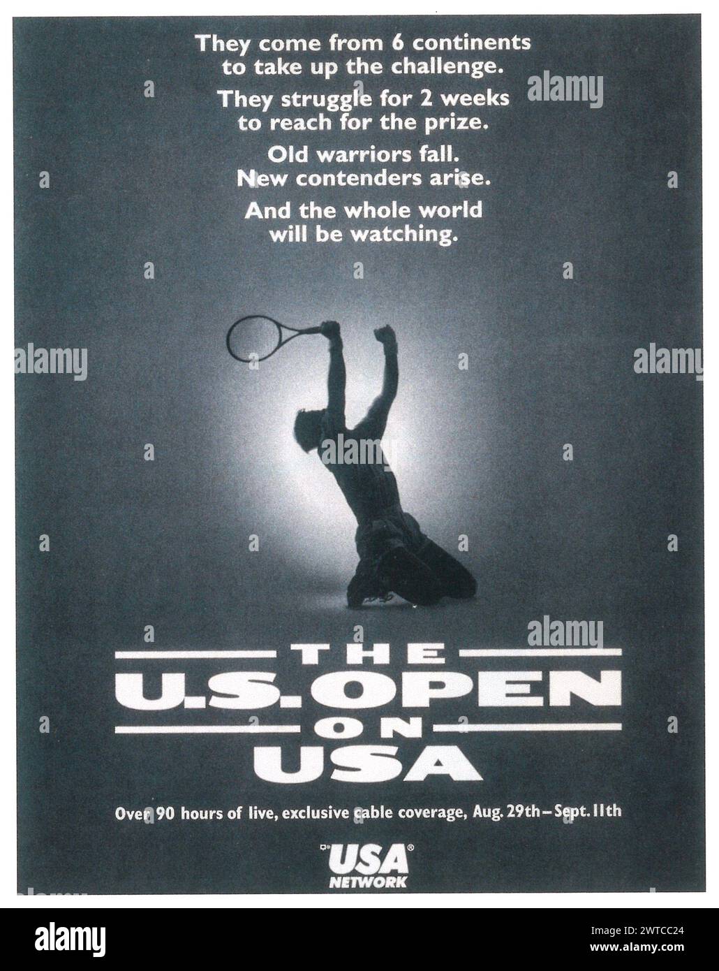 1994 U.S. Open Tennis Turnier in der Werbeanzeige in den USA Stockfoto