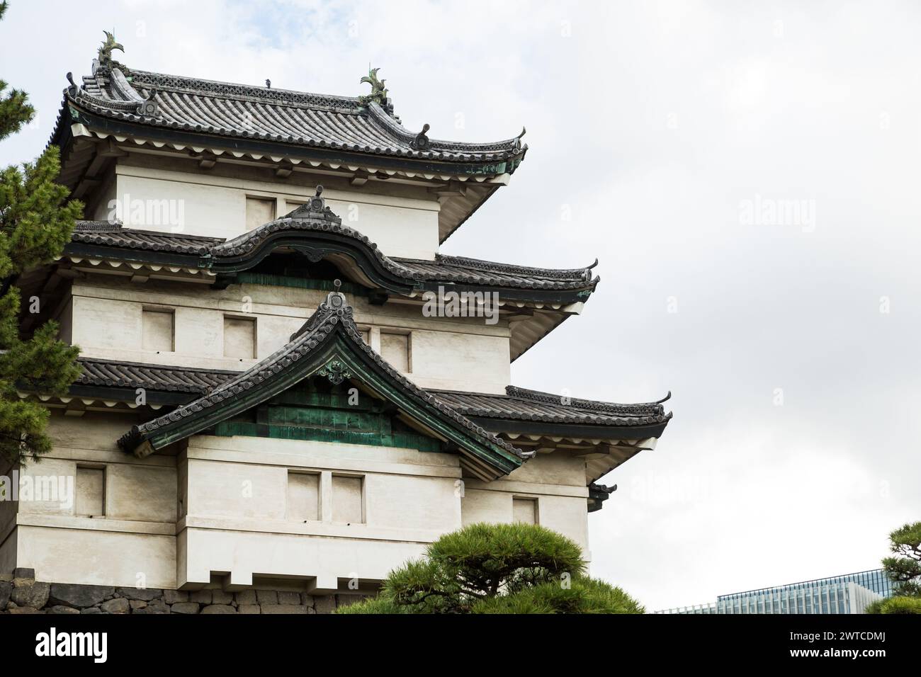 Der Kaiserpalastturm in Tokio Japan Stockfoto