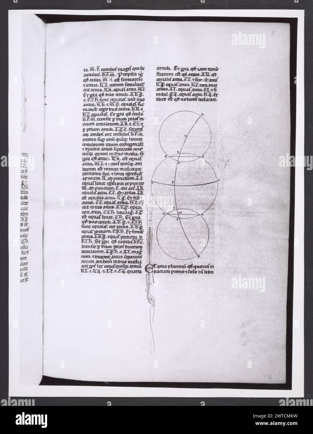 Emilia-Romagna Forli Cesena Biblioteca Comunale80. Hutzel, Max. 1960-1990 .. Mittelalter: Manuskripte: 1) Laurentius Rusius: 'De cura equorum' (15. Jahrhundert) BCM S.XXVI.2 2) Paolo Veneto: 'Geschichte der Ursprünge der Welt durch Heinrich VII.' (14. Jahrhundert) BCM S.XI.5 3) S. Isidorus: Etymologien (Ende des 8. bis Anfang des 9. Jahrhunderts) BCM S.XXI.5 4) Evangeliumsbuch (Evangeliario), Griechisch (10. Jahrhundert) BCM D.XXVII.4 5) Pentateuch, Propheten und Hagiographien, Hebräisch (1348) BCM S.XXIX.1 6) Somnium Scipionis, Sonstiges. (14.-15. Jahrhundert) BCM S.XII.6 7) Boethius: "De Consolatione Philosophie" (14. Jahrhundert) v. Chr Stockfoto