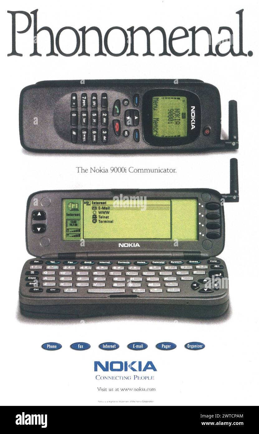 1997 NOKIA 9000i Communicator Werbespot Stockfoto