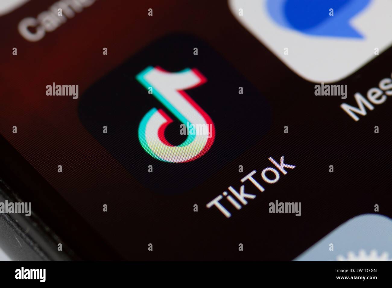 Tiktopk App-Symbol auf dem Mobiltelefon Stockfoto