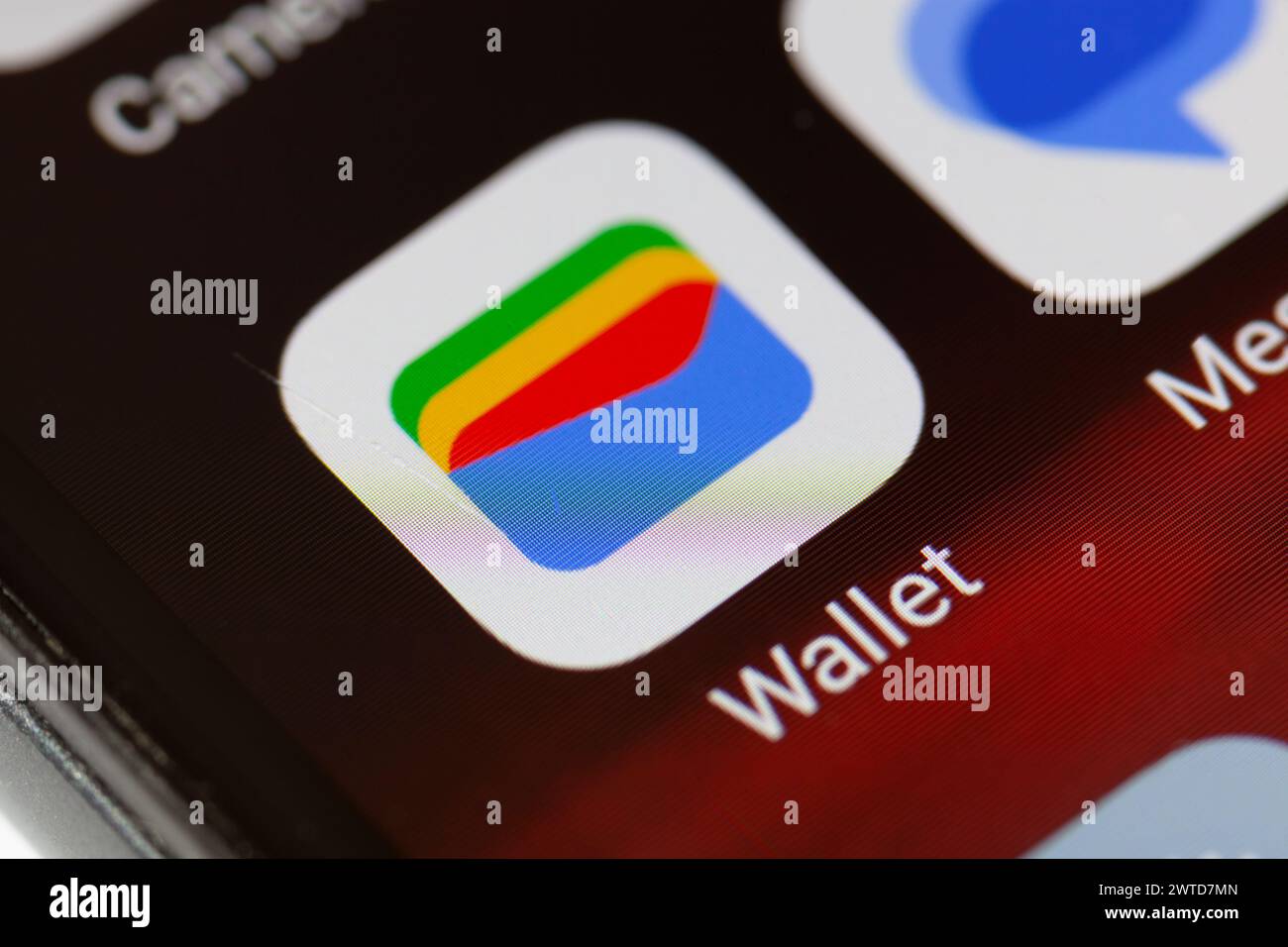 Google Wallet App-Symbol auf dem Mobiltelefon Stockfoto
