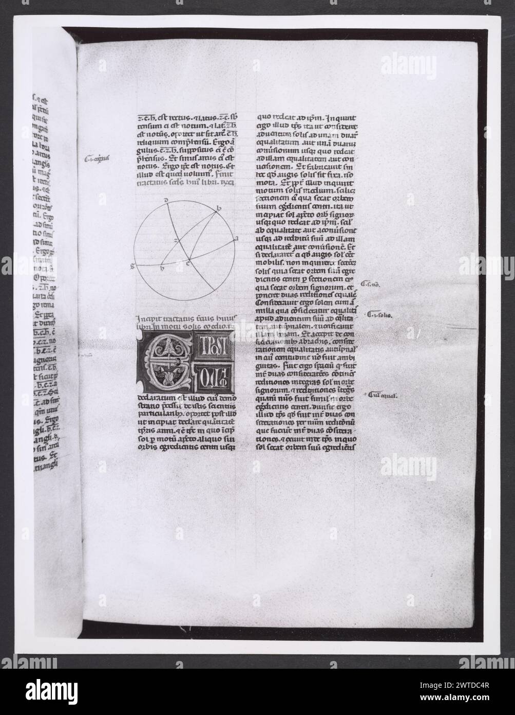 Emilia-Romagna Forli Cesena Biblioteca Comunale83. Hutzel, Max. 1960-1990 .. Mittelalter: Manuskripte: 1) Laurentius Rusius: 'De cura equorum' (15. Jahrhundert) BCM S.XXVI.2 2) Paolo Veneto: 'Geschichte der Ursprünge der Welt durch Heinrich VII.' (14. Jahrhundert) BCM S.XI.5 3) S. Isidorus: Etymologien (Ende des 8. bis Anfang des 9. Jahrhunderts) BCM S.XXI.5 4) Evangeliumsbuch (Evangeliario), Griechisch (10. Jahrhundert) BCM D.XXVII.4 5) Pentateuch, Propheten und Hagiographien, Hebräisch (1348) BCM S.XXIX.1 6) Somnium Scipionis, Sonstiges. (14.-15. Jahrhundert) BCM S.XII.6 7) Boethius: "De Consolatione Philosophie" (14. Jahrhundert) v. Chr Stockfoto