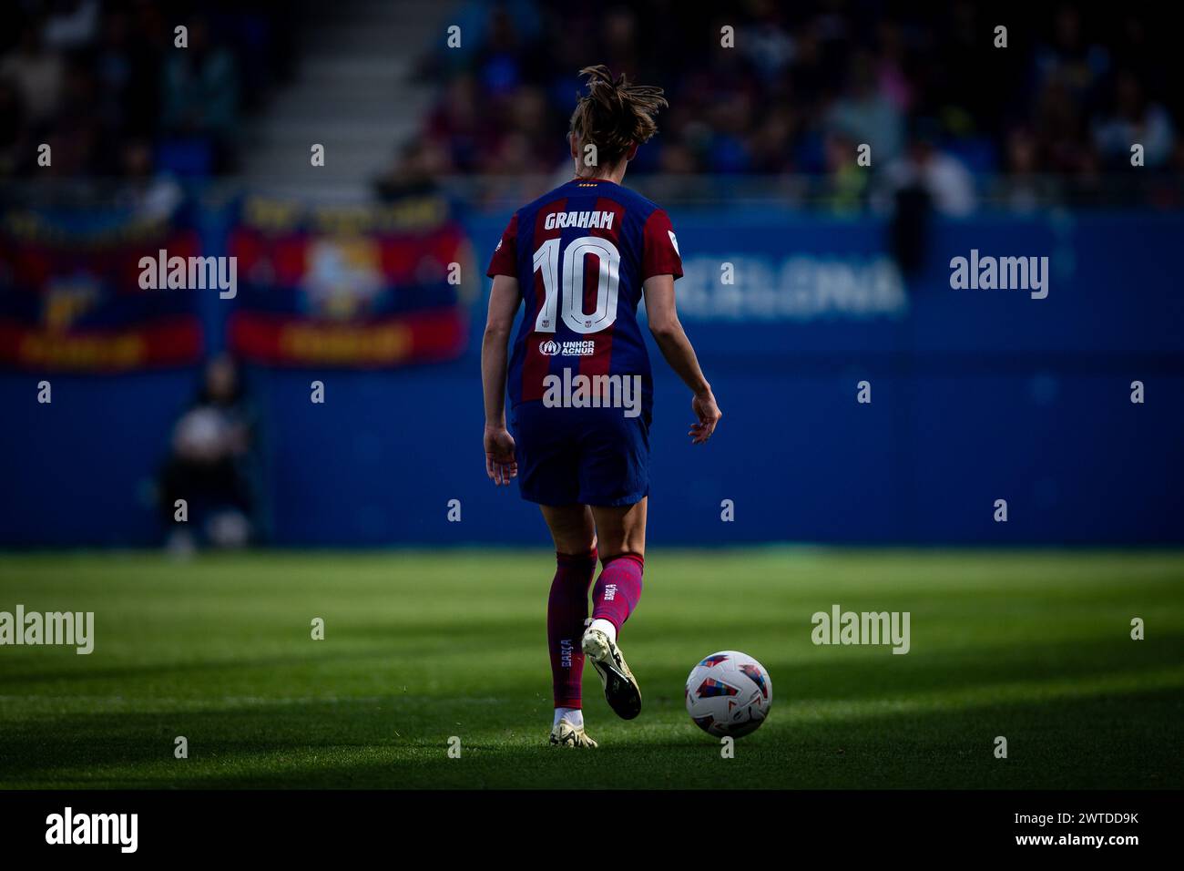 Barcelona, Spanien. März 2024. Caroline Graham (FC Barcelona FEM) während eines Primera Federacion FUTFEM-Spiels zwischen dem FC Barcelona FEM und Costa Adeje Teneriffa am 17. März 2024 bei Estadi Johan Cruyff in Sant Joan Despi, Barcelona, Spanien. (Foto/Felipe Mondino) Credit: Unabhängige Fotoagentur/Alamy Live News Stockfoto