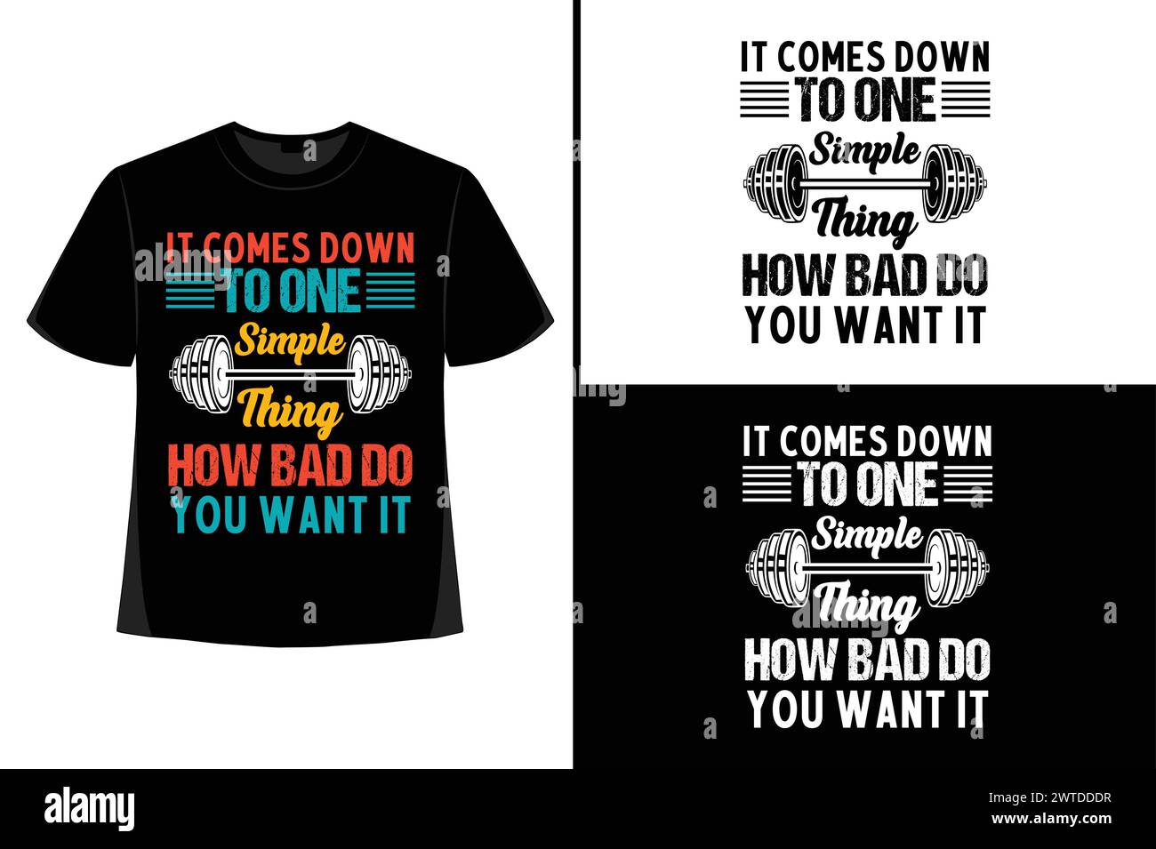 Gym Workout T-Shirt Design Stock Vektor