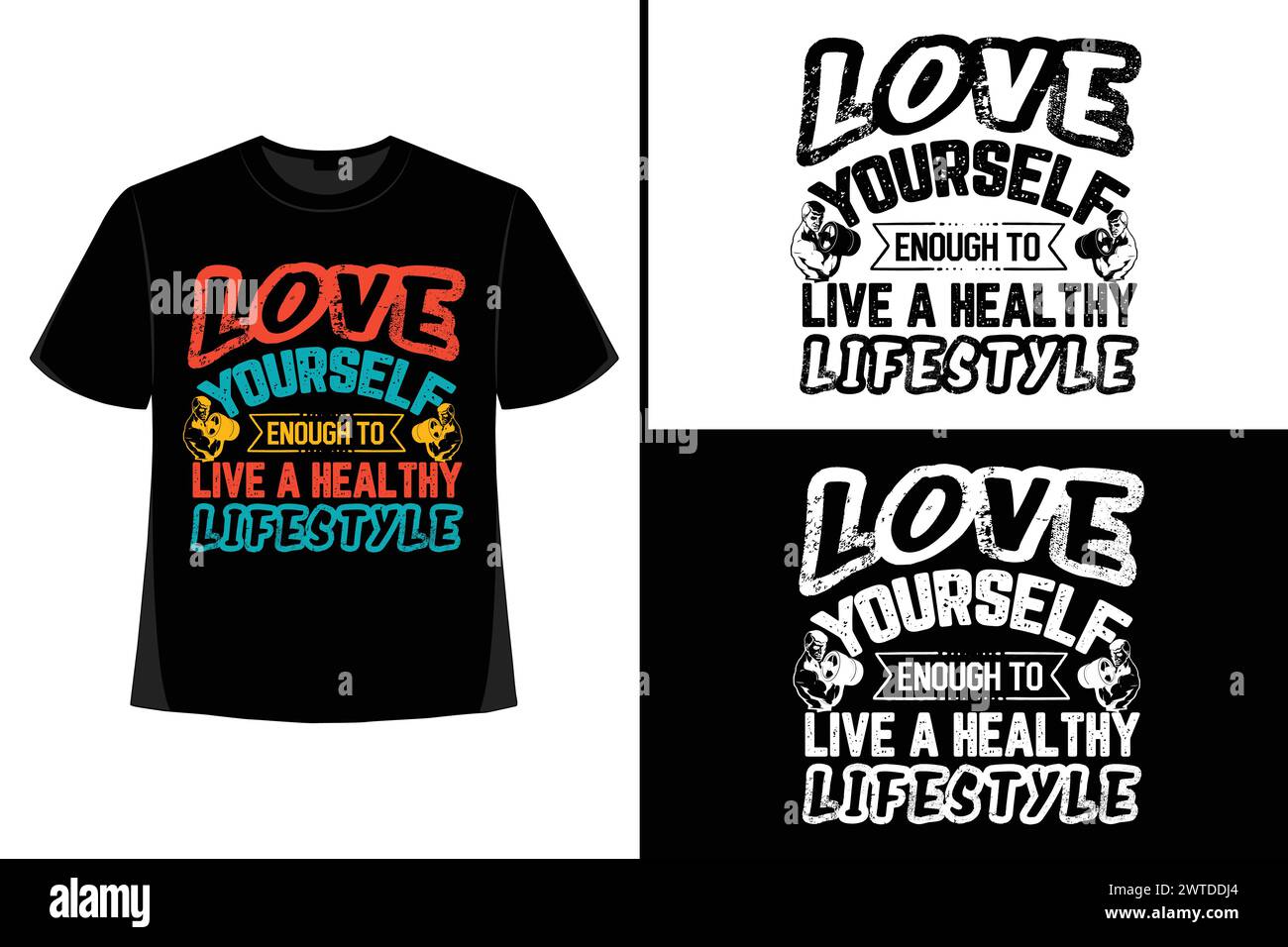 Gym Workout T-Shirt Design Stock Vektor