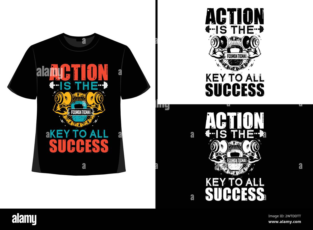 Gym Workout T-Shirt Design Stock Vektor