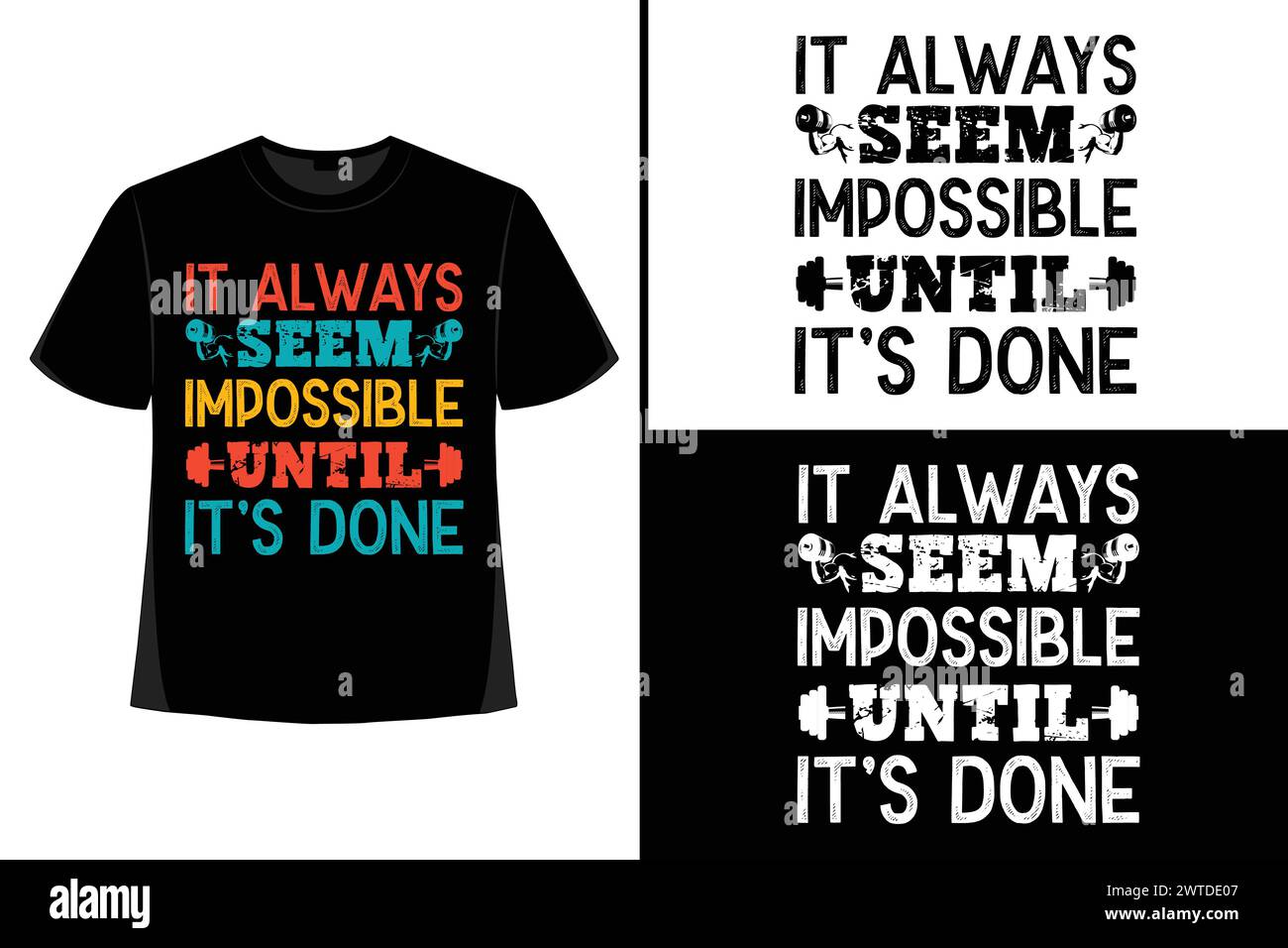 Gym Workout T-Shirt Design Stock Vektor