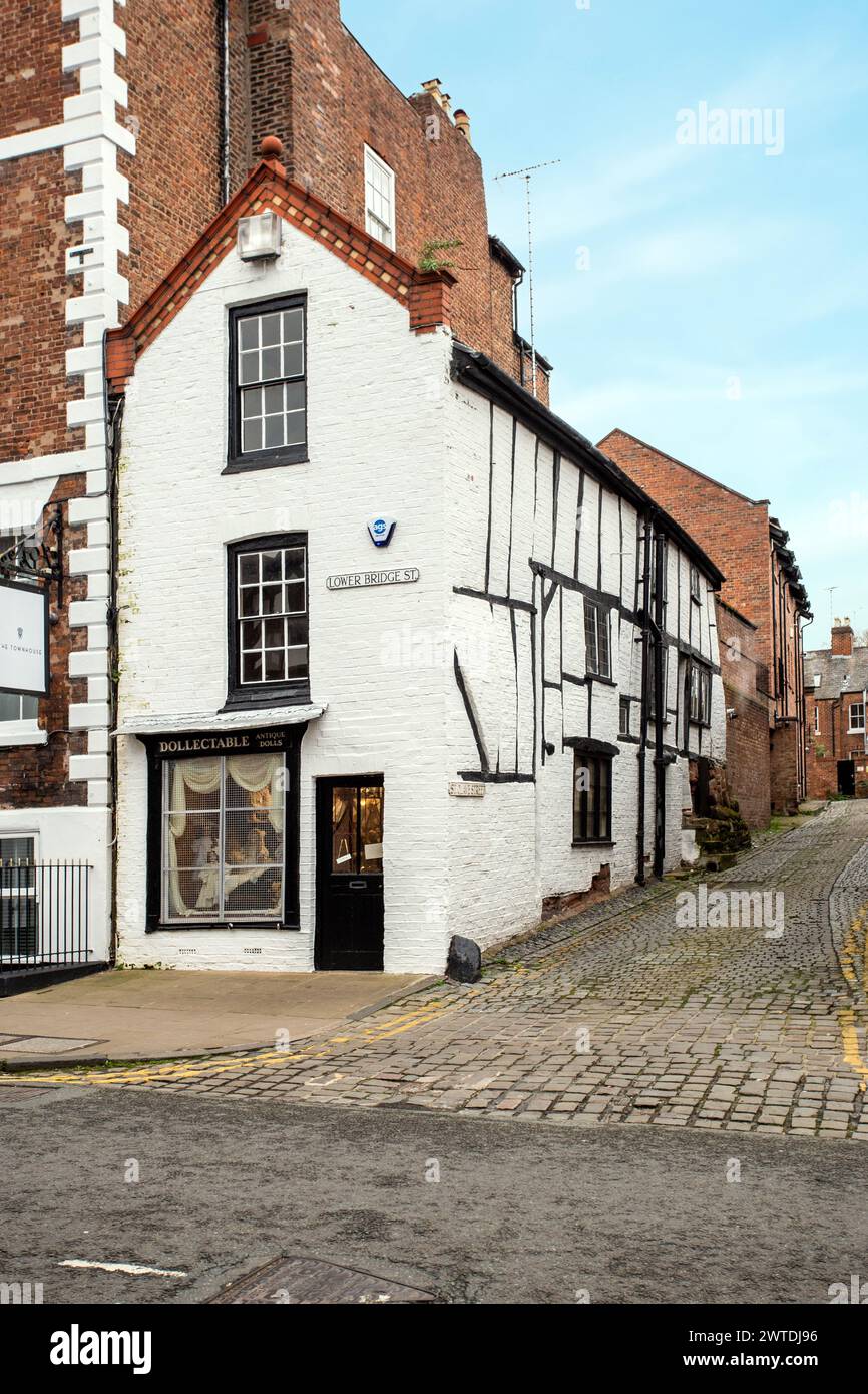 Haus an der Kreuzung von St olave Street und Lower Bridge Street in Cheshire Stadt Chester Stockfoto