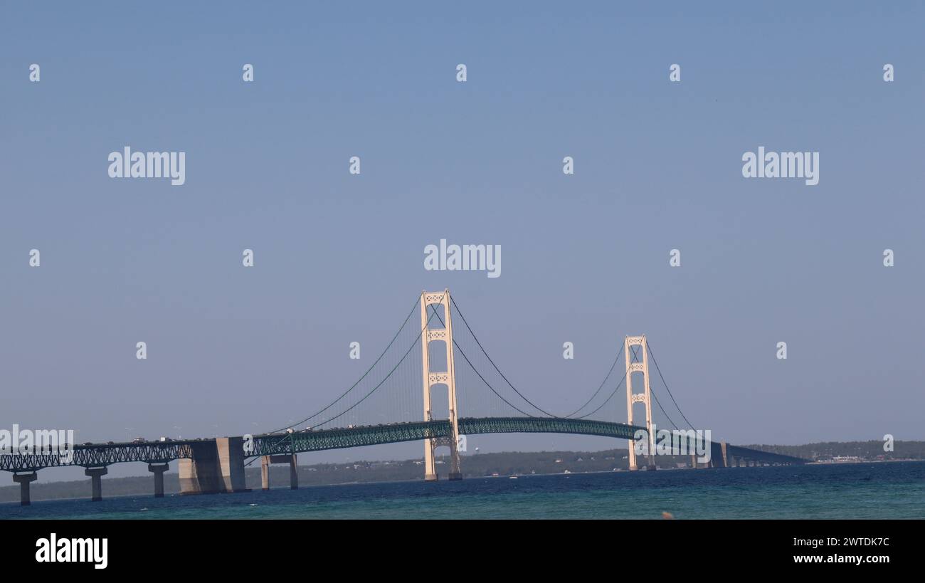 Michigan's Mackinac Bridge Stockfoto