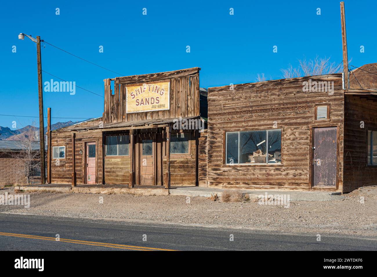 Shifting Sands General Store, Wild West grenzt an Silver Peak Nevada, USA Stockfoto