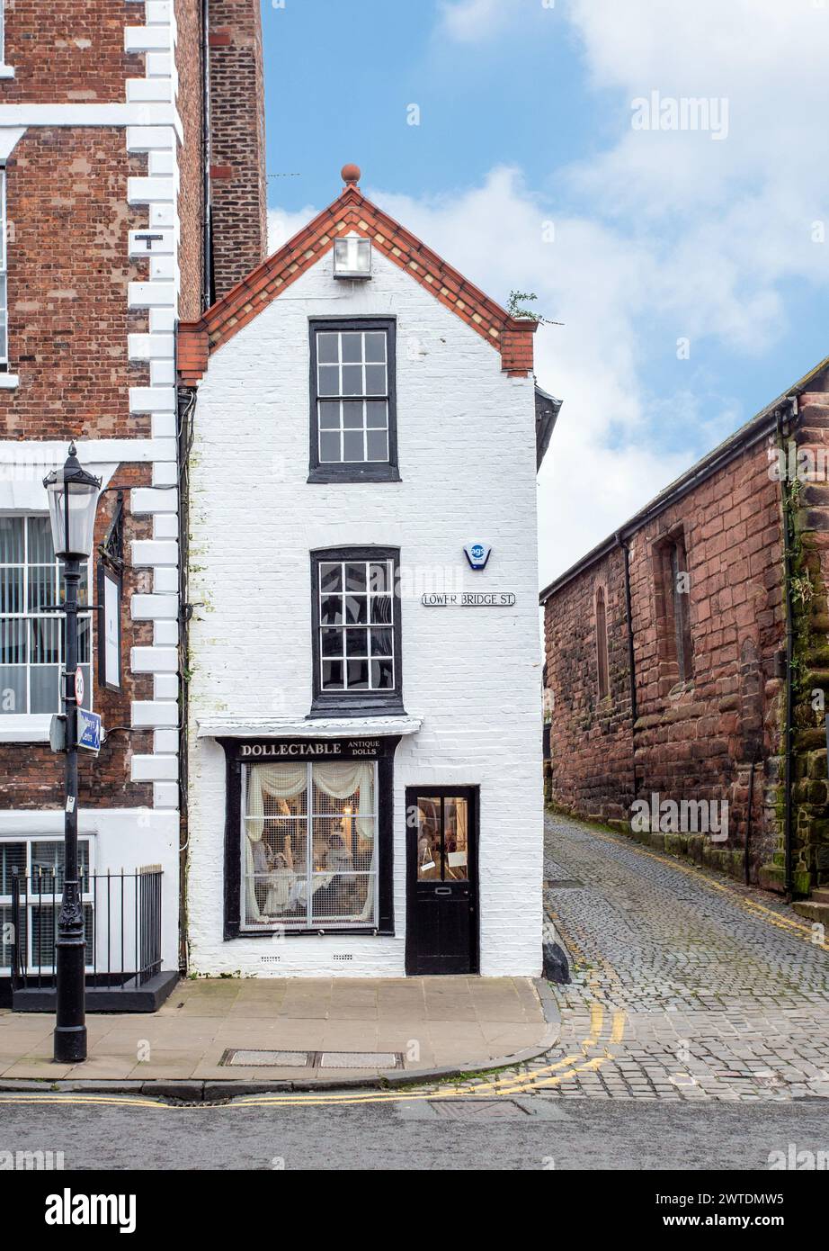Haus an der Kreuzung von St olave Street und Lower Bridge Street in Cheshire Stadt Chester Stockfoto