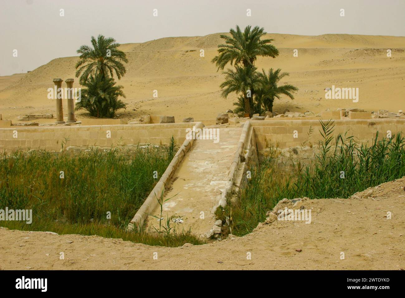 Ägypten, Sakkara, der Unas-Tal-Tempel, 2007 : die Rampe. Stockfoto