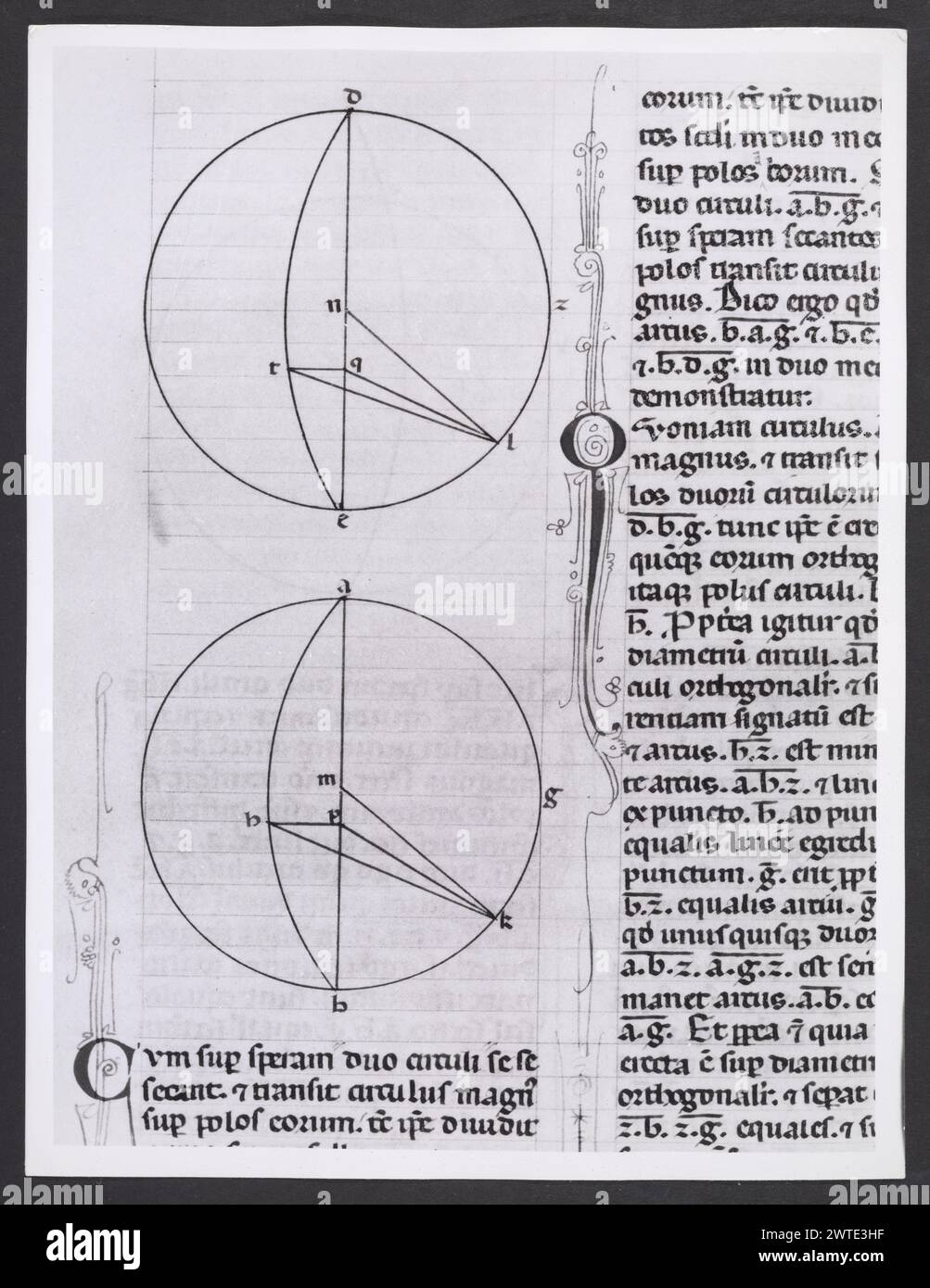Emilia-Romagna Forli Cesena Biblioteca Comunale79. Hutzel, Max. 1960-1990 .. Mittelalter: Manuskripte: 1) Laurentius Rusius: 'De cura equorum' (15. Jahrhundert) BCM S.XXVI.2 2) Paolo Veneto: 'Geschichte der Ursprünge der Welt durch Heinrich VII.' (14. Jahrhundert) BCM S.XI.5 3) S. Isidorus: Etymologien (Ende des 8. bis Anfang des 9. Jahrhunderts) BCM S.XXI.5 4) Evangeliumsbuch (Evangeliario), Griechisch (10. Jahrhundert) BCM D.XXVII.4 5) Pentateuch, Propheten und Hagiographien, Hebräisch (1348) BCM S.XXIX.1 6) Somnium Scipionis, Sonstiges. (14.-15. Jahrhundert) BCM S.XII.6 7) Boethius: "De Consolatione Philosophie" (14. Jahrhundert) v. Chr Stockfoto