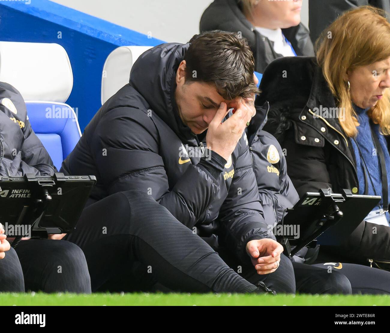 London, Großbritannien. März 2024 - Chelsea V Leicester City - FA Cup - Stamford Bridge. Chelsea Manager Mauricio Pochettino. Bildnachweis: Mark Pain / Alamy Live News Stockfoto