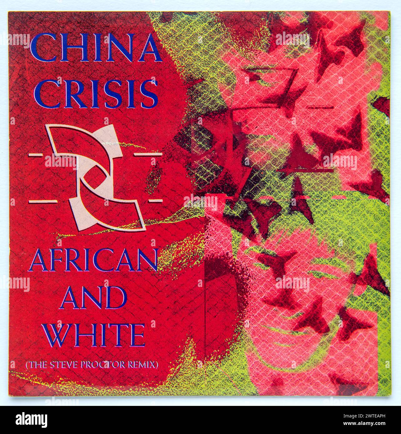Cover des Steve Proctor Remixes von African and White von China Crisis aus dem Jahr 1990, der ursprünglich 1982 veröffentlicht wurde Stockfoto