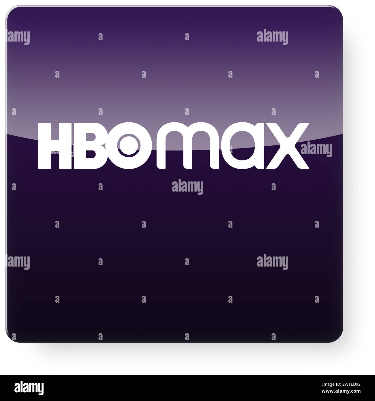 HBO Max Logo als App-Symbol. Beschneidungspfad enthalten. Stockfoto