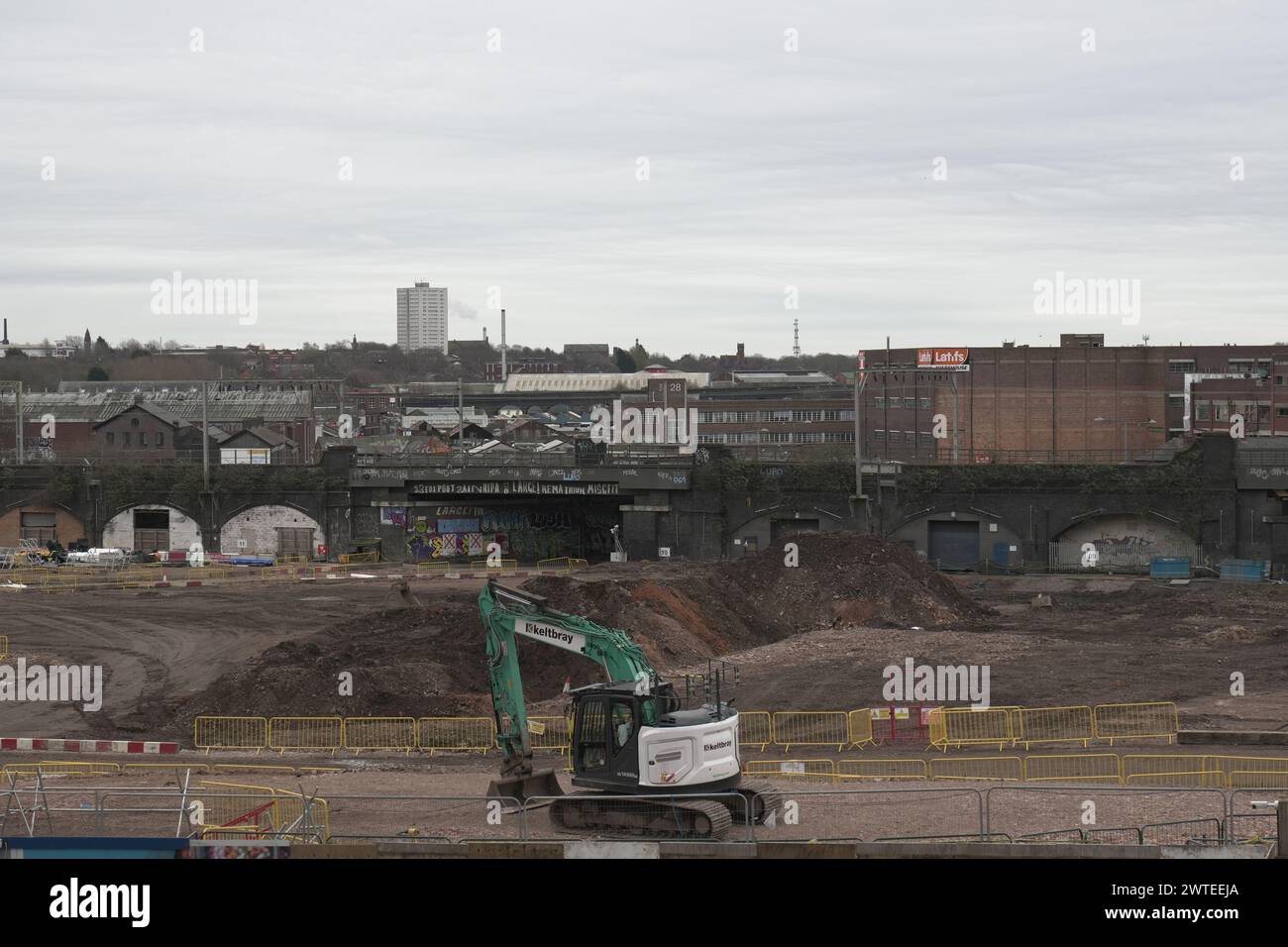 HS2 Birmingham - Curzon Street - Eisenbahnbau Stockfoto