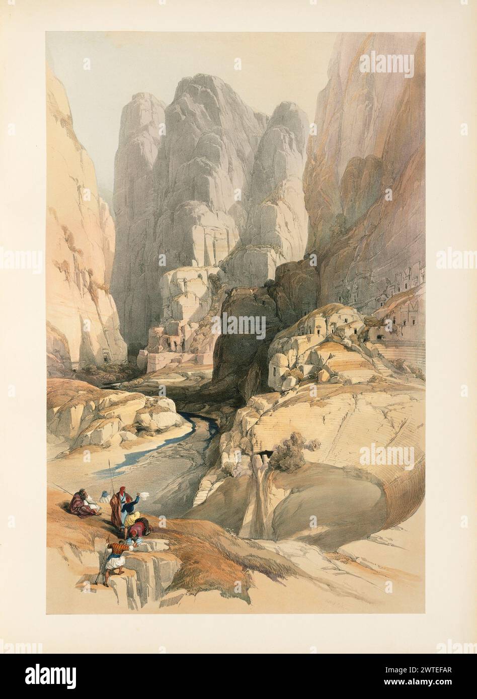 Das Theater, Petra. Vintage-Lithographie. Bilder des schottischen Künstlers David Roberts, ca. 1850er Jahre Stockfoto