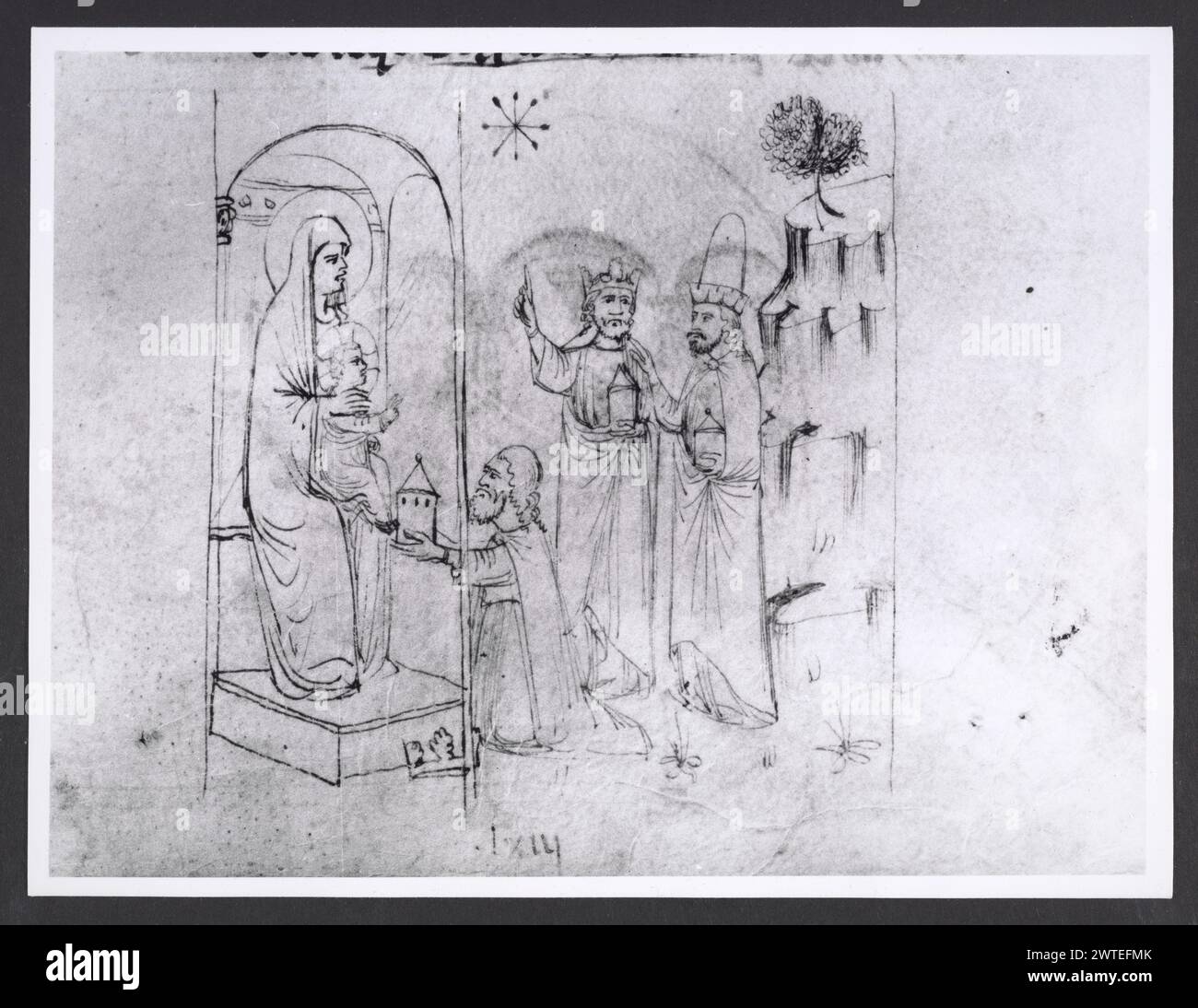 Emilia-Romagna Forli Cesena Biblioteca Comunale05. Hutzel, Max. 1960-1990 .. Mittelalter: Manuskripte: 1) Laurentius Rusius: 'De cura equorum' (15. Jahrhundert) BCM S.XXVI.2 2) Paolo Veneto: 'Geschichte der Ursprünge der Welt durch Heinrich VII.' (14. Jahrhundert) BCM S.XI.5 3) S. Isidorus: Etymologien (Ende des 8. bis Anfang des 9. Jahrhunderts) BCM S.XXI.5 4) Evangeliumsbuch (Evangeliario), Griechisch (10. Jahrhundert) BCM D.XXVII.4 5) Pentateuch, Propheten und Hagiographien, Hebräisch (1348) BCM S.XXIX.1 6) Somnium Scipionis, Sonstiges. (14.-15. Jahrhundert) BCM S.XII.6 7) Boethius: "De Consolatione Philosophie" (14. Jahrhundert) v. Chr Stockfoto