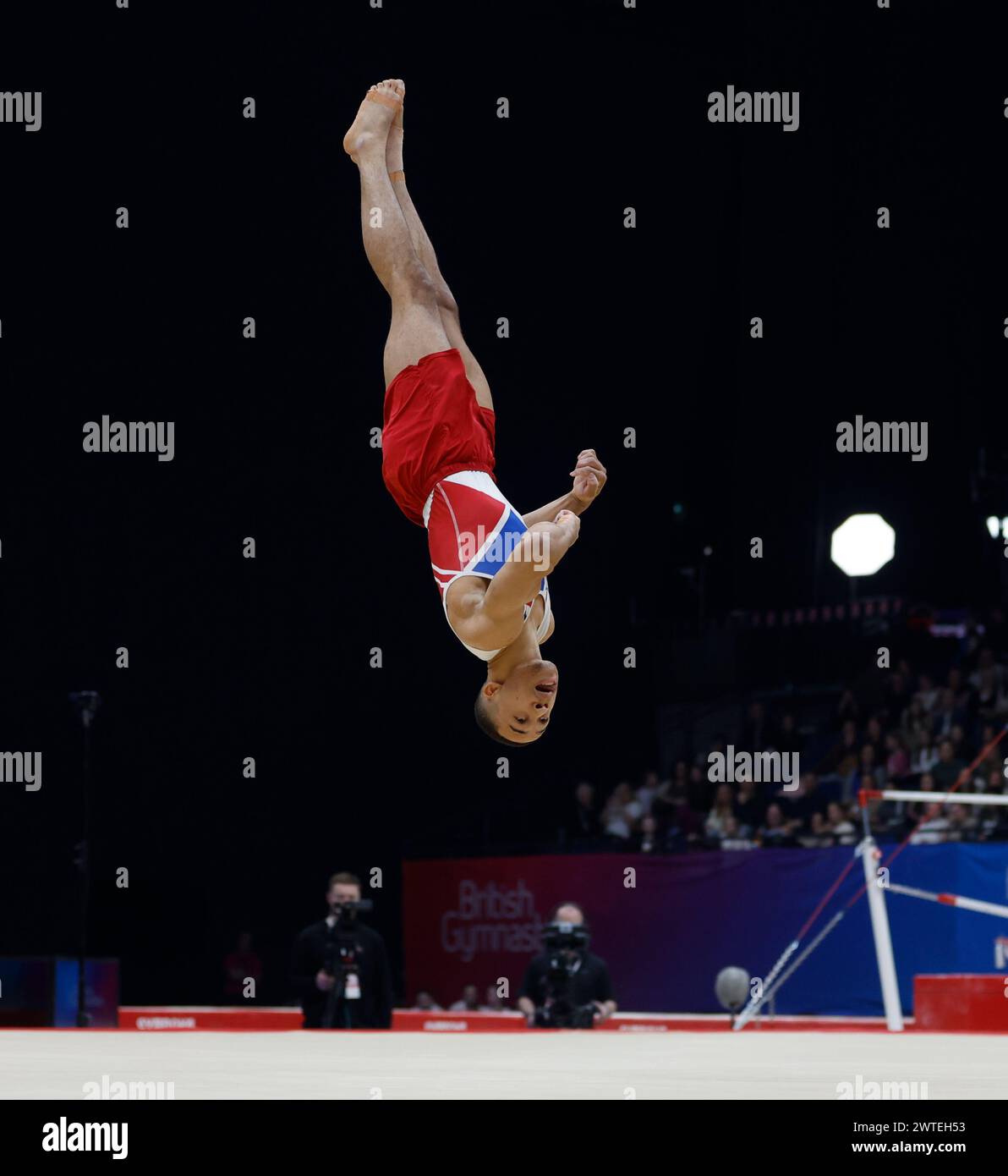 17. März 2024, M&amp;S Bank Arena, Liverpool, England; British Gymnastics Championships Day 4; Men's Apparate Final Floor – Joe Fraser Stockfoto