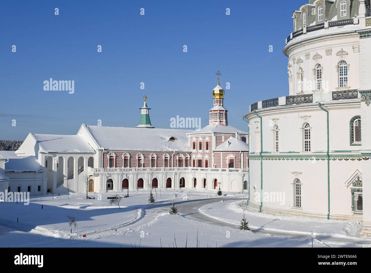 Das Neue Jerusalem-Kloster. Winter in der Region Moskau. Das Kloster der russisch-orthodoxen Kirche in der Stadt Istra Stockfoto