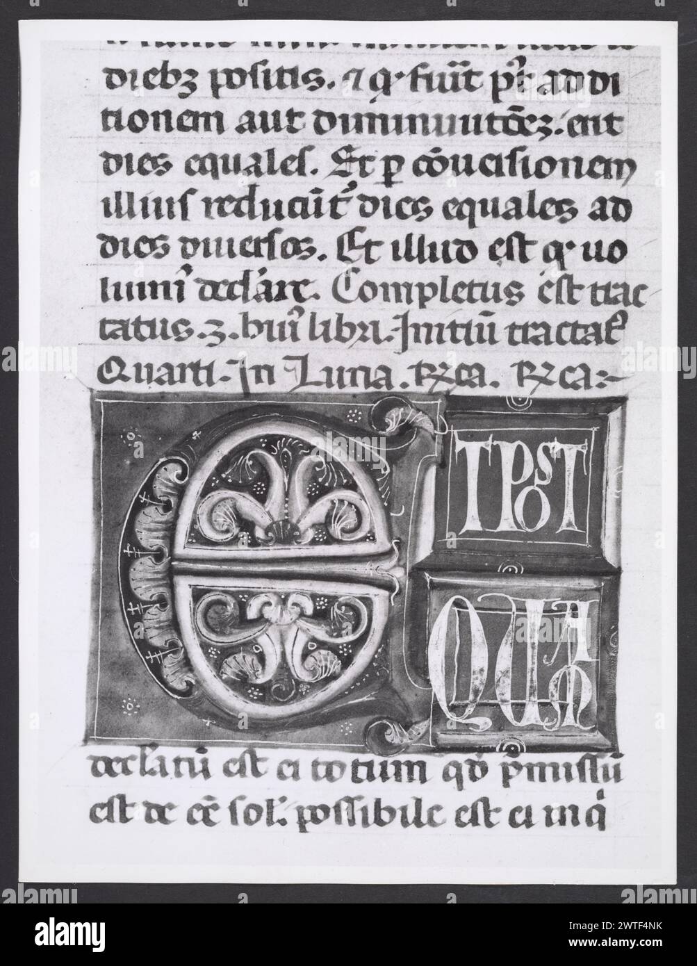 Emilia-Romagna Forli Cesena Biblioteca Comunale86. Hutzel, Max. 1960-1990 .. Mittelalter: Manuskripte: 1) Laurentius Rusius: 'De cura equorum' (15. Jahrhundert) BCM S.XXVI.2 2) Paolo Veneto: 'Geschichte der Ursprünge der Welt durch Heinrich VII.' (14. Jahrhundert) BCM S.XI.5 3) S. Isidorus: Etymologien (Ende des 8. bis Anfang des 9. Jahrhunderts) BCM S.XXI.5 4) Evangeliumsbuch (Evangeliario), Griechisch (10. Jahrhundert) BCM D.XXVII.4 5) Pentateuch, Propheten und Hagiographien, Hebräisch (1348) BCM S.XXIX.1 6) Somnium Scipionis, Sonstiges. (14.-15. Jahrhundert) BCM S.XII.6 7) Boethius: "De Consolatione Philosophie" (14. Jahrhundert) v. Chr Stockfoto