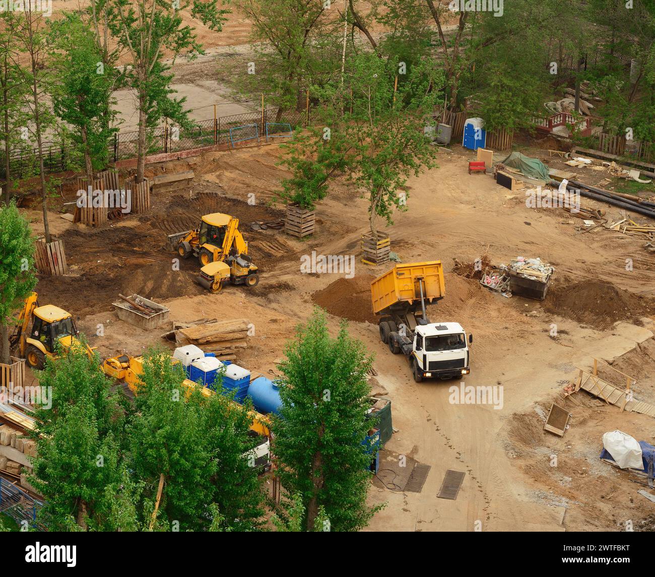 Die beginnende neue Baustelle Stockfoto