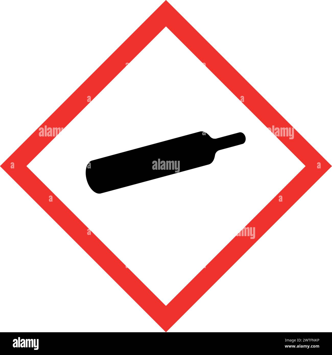 Warnschild oder -Symbol für Gasflasche. Vektordesign isoliert auf weißem Hintergrund. Neueste Sammlung von Gefahrenschildern. GHS-Warnschild. Stock Vektor