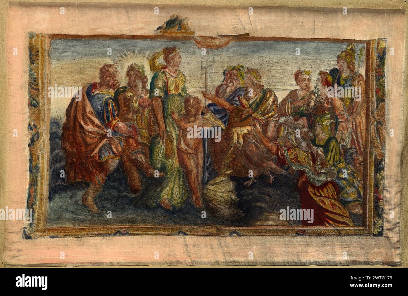 Die Ehe von Cupid und Psyche. Unbekannt ca. 1600-1650 Gobelin Abmessungen: H 10'9' x B 16'10' 10' Gobelin Materialien/Techniken: Unbekannt Kultur: Flämisches Weberzentrum: Brüssel Eigentumsgeschichte: Vereinigte Staaten, New York, Poughkeepsie, Vassar College. Verwandte Arbeiten: Panels im Set: GCPA 0238722-0238728 Stockfoto