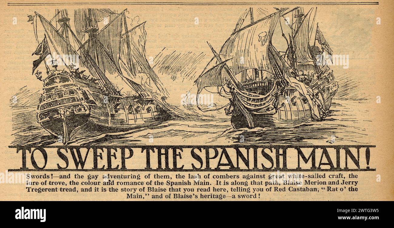 ILLISTRATION ZU EINER VON VIELEN GESCHICHTEN, DIE IN CHUMS ERSCHIENEN, EINER ILLUSTRIERTEN ZEITSCHRIFT FÜR JUNGEN, DIE 1916 GEDRUCKT WURDE. Stockfoto