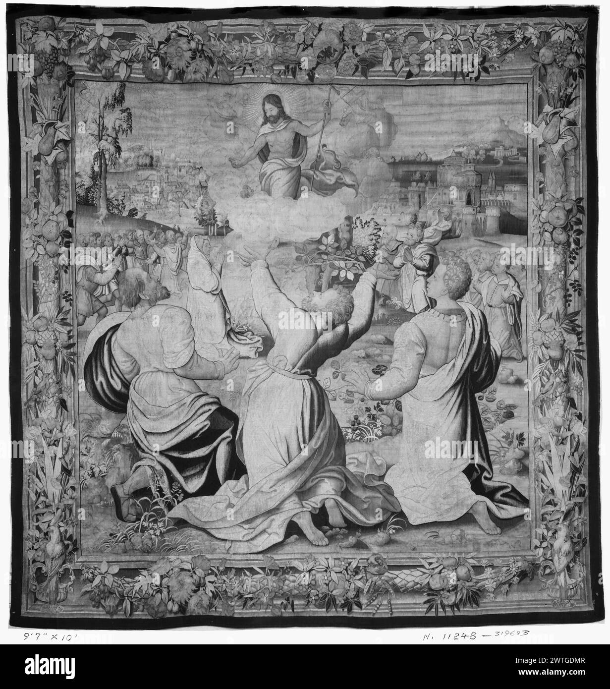 Aufstieg. Coxie, Michiel (der ältere) (Niederländisch (vor 1600) - Flandern, 1499-1592) (entworfen nach) [Maler] ca. 1540-1545 Gobelin Abmessungen: H 10' x B 9'7'' Gobelin Materialien/Techniken: Wolle (Kette: 18/19/Zoll; 7-8/cm); Seide; Metallfaden (Silber); Metallfaden (Silber-vergoldet) Kultur: Flämisches Weberzentrum: Brüsseler Besitz Geschichte: Kurfürstliche Kurfürstliche Kurfürstentstammung (Bereits 1554 bis 1928); verkauft von Prinz Ernst Heinrich. French & Co. Gekauft von Prinz Ernst Heinrich, Rechnungsstellung 19.04.1928; Verkauf an das Metropolitan Museum of Art, New York, 7.06.1944. Vereinigte Staaten, New York, New Stockfoto